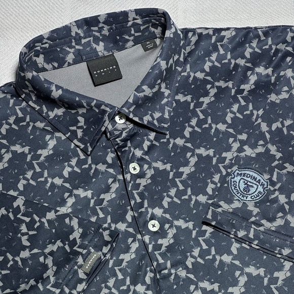 dunning Other - Dunning Golf Polo Mens Size XL Cracked Abstract Geometric Performance Medinah CC